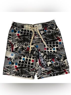 Machine Swim Trunks Abstract Geometric Print Men’s 34 Quick Dry Board Shorts